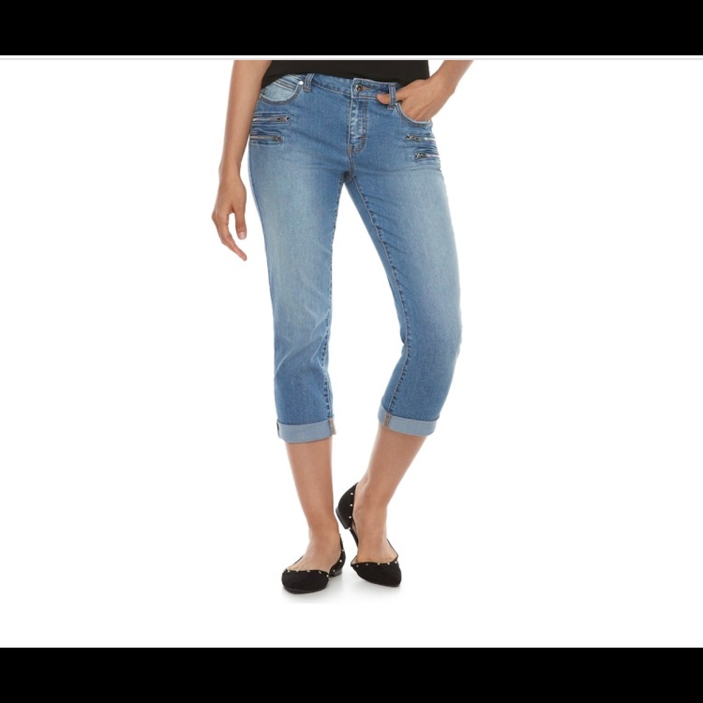 Jennifer Lopez Zipper Accent Capri Jeans Size 8